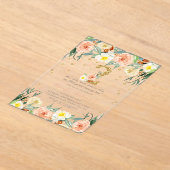 Elegante bloemenmeisjes 2e verjaardag acryl uitnodigingen (Laagn)