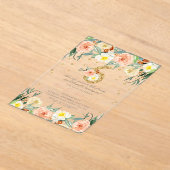 Elegante bloemenmeisjes 6e verjaardag acryl uitnodigingen (Laagn)