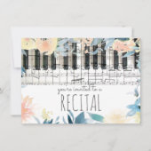 Elegante bloemenmeisjesmuziek recital kaart (Voorkant)