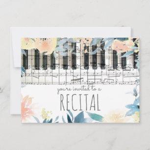 Elegante bloemenmeisjesmuziek recital kaart