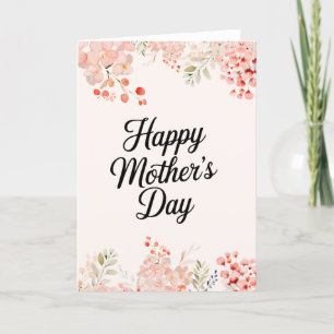 Elegante bloemenmoeder Happy Mothers Day Kaart