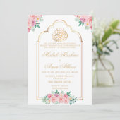 Elegante Bloemenmoskee Goud Islamitische islamitis Kaart (Staand voorkant)