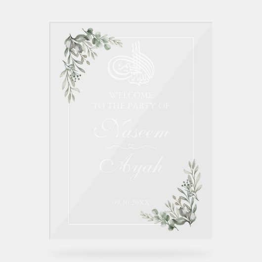 Elegante bloemenmoslim islamitische Arabische part Acryl Bord (Voorkant)