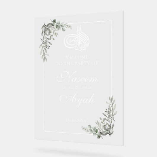 Elegante bloemenmoslim islamitische Arabische part Acryl Bord (Hoek)