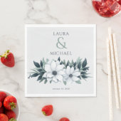 Elegante bloemenmunt Blauwgroen Servet (Insitu)