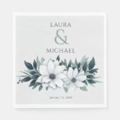 Elegante bloemenmunt Blauwgroen Servet (Voorkant)