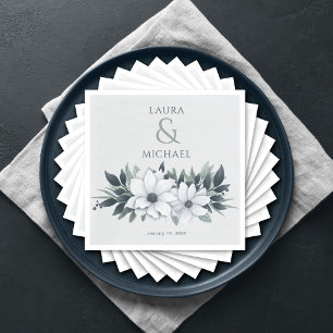 Elegante bloemenmunt Blauwgroen Servet