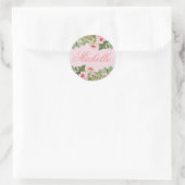 Elegante bloemennaam sticker w / bloemen (Tas)