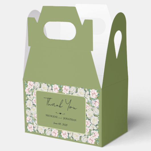 Elegante bloemenomhelzing bruiloft bedankdoosjes (Geopend)