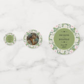 Elegante bloemenomhelzing bruiloft confetti (Achterkanten)