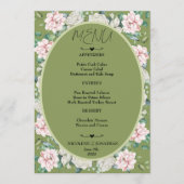 Elegante bloemenomhelzing bruiloft menu (Voorkant)