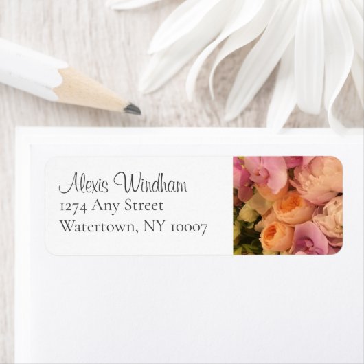 Elegante bloemenorchidee etiket (Insitu)