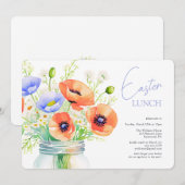 Elegante bloemenpaaslunch kaart (Voorkant / Achterkant)