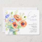Elegante bloemenpaaslunch kaart (Voorkant)