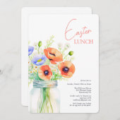 Elegante bloemenpaaslunch kaart (Voorkant / Achterkant)