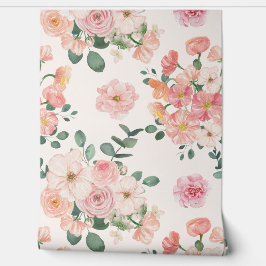 Elegante bloemenpastel kleur bloemen behang
