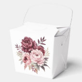 Elegante Bloemenpioen Waterverf huwelijksfeest Bedankdoosjes (Voorkant)