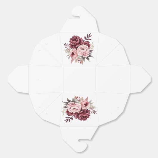 Elegante Bloemenpioen Waterverf huwelijksfeest Bedankdoosjes (Ongevouwen)