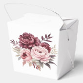 Elegante Bloemenpioen Waterverf huwelijksfeest Bedankdoosjes (Achterkant)