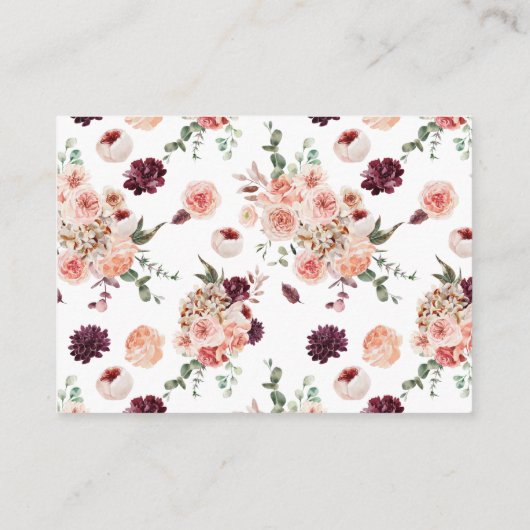 Elegante bloemenpompoen | Luierloof Informatiekaartje (Achterkant)