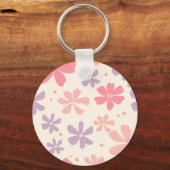 Elegante bloemenprint botanische kunst voor Natuur Sleutelhanger (Achterkant)