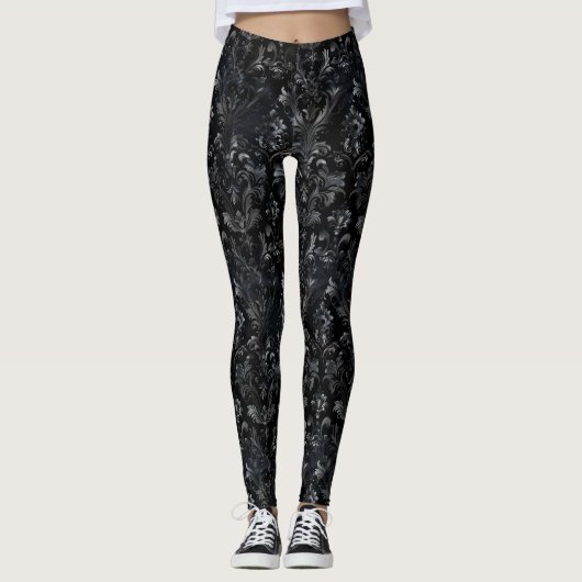 Elegante bloemenprint leggings (Voorkant)
