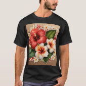 Elegante bloemenprint T-shirts (Voorkant)