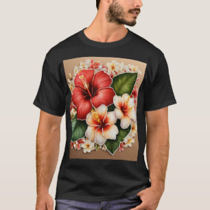 Elegante bloemenprint T-shirts