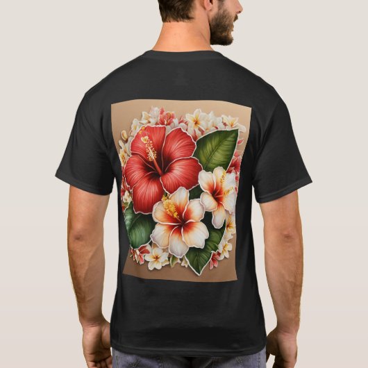Elegante bloemenprint T-shirts (Achterkant)