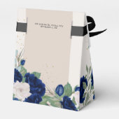 Elegante bloemenquinceanera Royal Blue Ivory Rozen Bedankdoosjes (Achterkant)