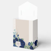 Elegante bloemenquinceanera Royal Blue Ivory Rozen Bedankdoosjes (Geopend)