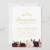 elegante bloemenquinceanera uitnodiging (Voorkant)