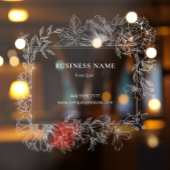 Elegante Bloemenrand Boetiek Salon Bedrijfsnaam Raamsticker