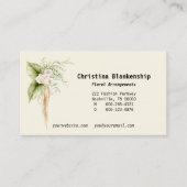 Elegante Bloemenrand Custom Photo Back Visitekaartje (Voorkant)