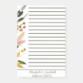 Elegante bloemenrand gepersonaliseerd post-it® notes (Voorkant)