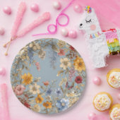 Elegante bloemenrand papieren bordje (Feest)