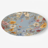 Elegante bloemenrand papieren bordje (Gekanteld)