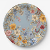 Elegante bloemenrand papieren bordje (Voorkant)