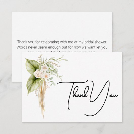 Elegante bloemenrand papieren label naamlabel bedankkaart (Voorkant / Achterkant)