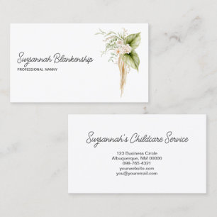 Elegante bloemenrand rechts Details op de rug Visitekaartje