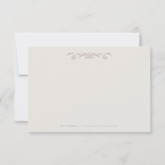 Elegante bloemenrijke lila rustieke bruiloft dank  bedankkaart (Achterkant)