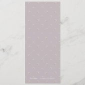 Elegante bloemenrijke lila rustieke bruiloft menu (Achterkant)