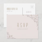 Elegante bloemenrijke lila rustieke bruiloft RSVP Uitnodiging Briefkaart (Voorkant / Achterkant)