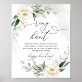 Elegante bloemenring jacht bruiloft spel poster (Voorkant)