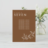 Elegante Bloemenroest Bruiloft Zitkaart Kaarten (Staand voorkant)