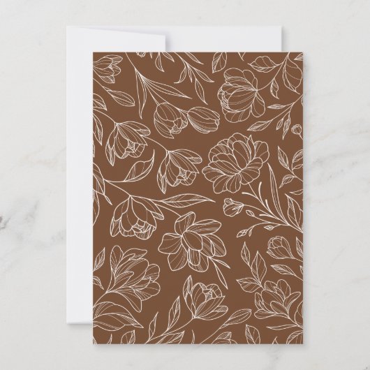 Elegante Bloemenroest Bruiloft Zitkaart Kaarten (Achterkant)