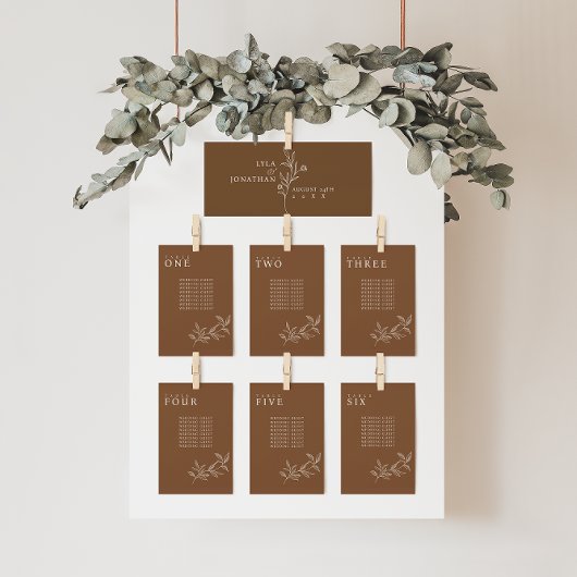 Elegante Bloemenroest Bruiloft Zitkaart Kaarten