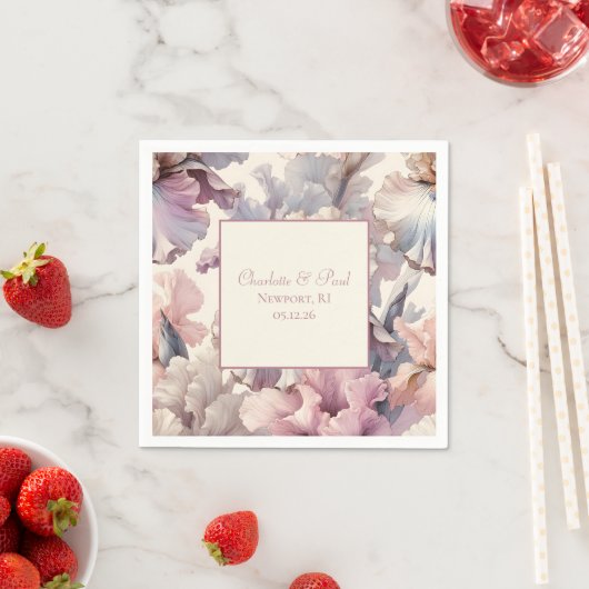 Elegante bloemenromantische klassieke blush bruilo servet (Insitu)