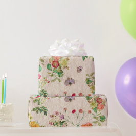 Elegante bloemenromantische roze bruiloft wilde bl cadeaupapier