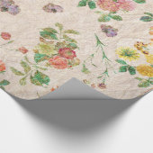 Elegante bloemenromantische roze bruiloft wilde bl cadeaupapier (Hoek)